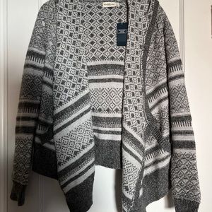 Abercrombie Fitch Abstract Open Cardigan Grey